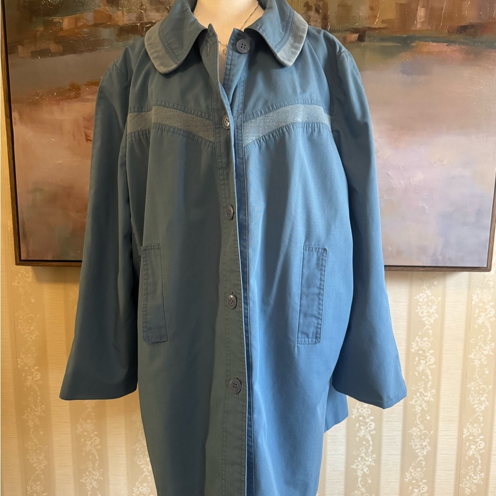 Vintage 70s/80s Teal Swing Coat A-Line Walkcoat